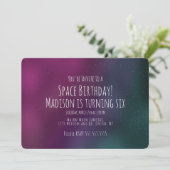 手描きのシンプルスペースギャラクシーの誕生日招待状 招待状 (スタンド正面)