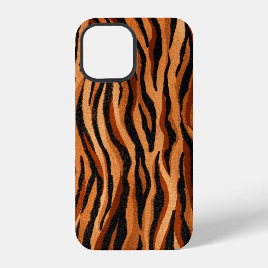 手描きのシームレスなトラの皮膚模様 iPhoneケース (裏面)