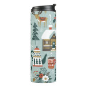 手描きのシームレスなヴィンテージパターンとカワイルな前絵 タンブラー (回転左)