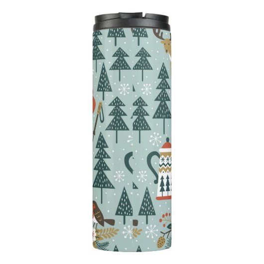 手描きのシームレスなヴィンテージパターンとカワイルな前絵 タンブラー (裏面)