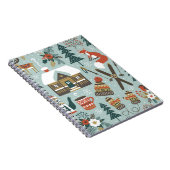 手描きのシームレスなヴィンテージパターンとカワイルな前絵 ノートブック (右側)