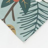 手描きのシームレスなヴィンテージパターンとカワイルな前絵 フリースブランケット (角)