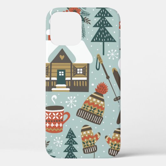 手描きのシームレスなヴィンテージパターンとカワイルな前絵 Case-Mate iPhoneケース (裏面)