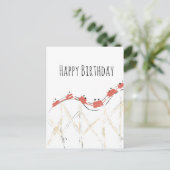 手描きのジェットコースターの誕生日 ポストカード (スタンド正面)