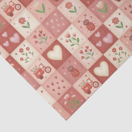 手描きのスイートパッチワークパターン - ティッシュペーパー 薄葉紙