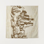 手描きのスケッチ。アリの代表的な砂漠 タペストリー (正面(横))