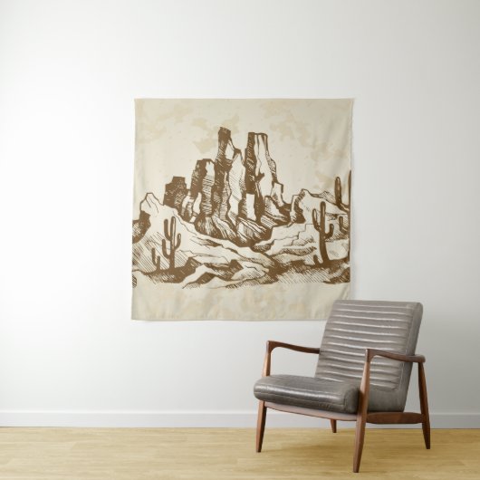 手描きのスケッチ。アリの代表的な砂漠 タペストリー (インサイチュ)