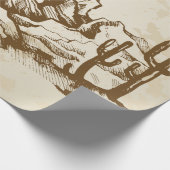 手描きのスケッチ。アリの代表的な砂漠 ラッピングペーパー (角)