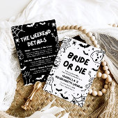 手描きのスケルトン ハロウィン ブライズゲットウィークエンド 招待状