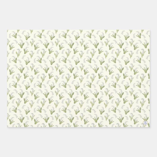 手描きのスズラン かわいい春の花束 ラッピングペーパーシート (正面3)