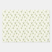 手描きのスズラン かわいい春の花束 ラッピングペーパーシート (正面)