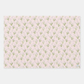 手描きのスズラン ピンク 春 ラッピングペーパーシート (正面3)