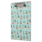 手描きのスタイルパターンのカラフルでかわいいサボテン クリップボード (左)