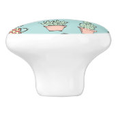 手描きのスタイルパターンのカラフルでかわいいサボテン セラミックノブ (側面)