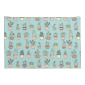 手描きのスタイルパターンのカラフルでかわいいサボテン 枕カバー (裏面-右)