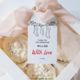 手描きのストッキング メリー リトル ベイビー シャワー ギフトタグ