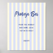 手描きのストライプ ブライダルシャワー モモサバー ポスター (正面)