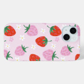 手描きのストロベリーシームレスパターン Case-Mate iPhoneケース (裏面 (横))