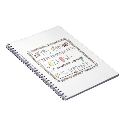 手描きのタイポグラフィ- corrie 10ブームの引用文 ノートブック (右側)