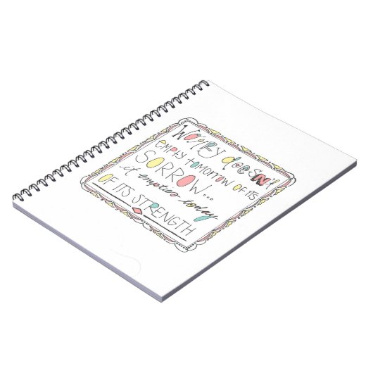 手描きのタイポグラフィ- corrie 10ブームの引用文 ノートブック (左側)