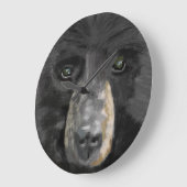 手描きのツキノワグマのイメージ ラージ壁時計 (傾斜)