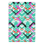 手描きのティール(緑がかった色)のジグザグパターン ミニクリップボード (裏面)