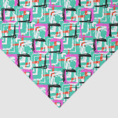 手描きのティール(緑がかった色)のジグザグパターン 薄葉紙 (詳細)