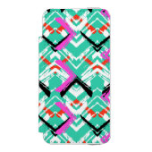 手描きのティール(緑がかった色)のジグザグパターン INCIPIO iPhoneウォレットケース (フォリオ 正面)