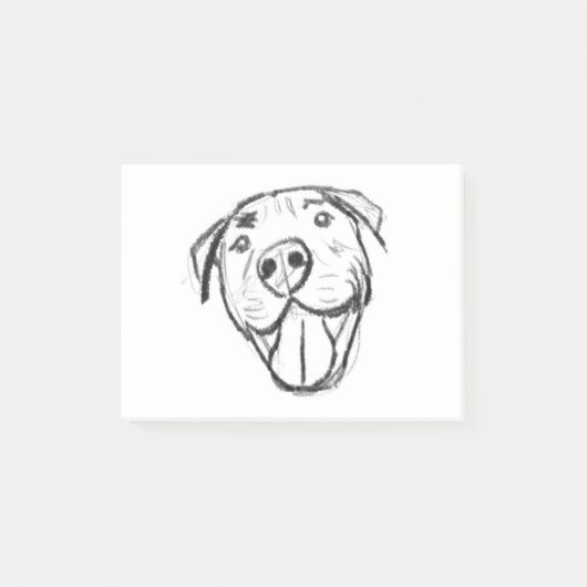 手描きのデジタルスマイルピットブル ポストイット (正面)