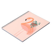 手描きのトロピカルフラミンゴと鉢植え ノートブック (左側)
