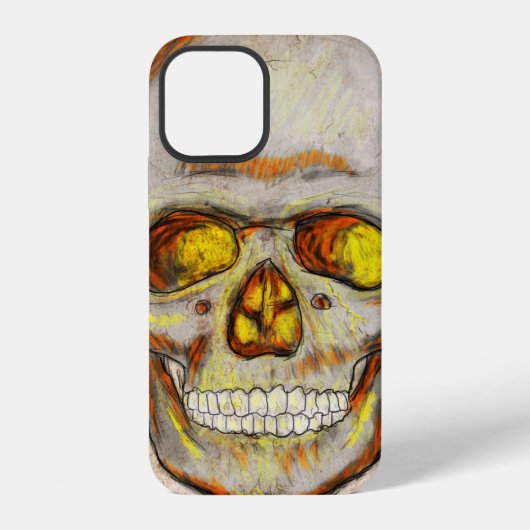 手描きのドクロ iPhoneケース (裏面)