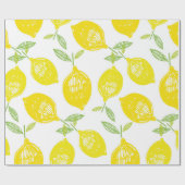 手描きのドードル熱帯果実柄背景 ラッピングペーパー (フラット)