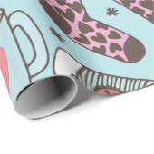 手描きのドールスケッチの継ぎ目のないパターン。冬  ラッピングペーパー (ロールコーナー)