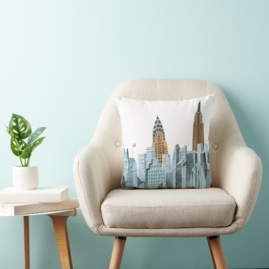 手描きのニューヨークシティ、NY クッション (椅子)