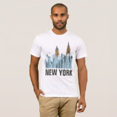 手描きのニューヨークシティ、NY Tシャツ (正面フル)