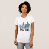 手描きのニューヨークシティ、NY Tシャツ (正面フル)