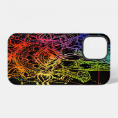 手描きのネオン柄の華やかなハムサ iPhoneケース (裏面横)