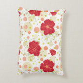 手描きのハイビスカスパターン アクセントクッション (裏面(縦))