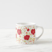 手描きのハイビスカスパターン エスプレッソカップ (右)