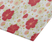 手描きのハイビスカスパターン カッティングボード (角)