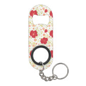 手描きのハイビスカスパターン キーホルダー栓抜き (裏面)