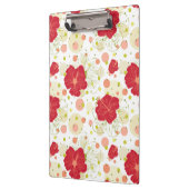 手描きのハイビスカスパターン クリップボード (左)