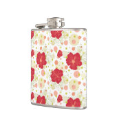 手描きのハイビスカスパターン フラスク (左)