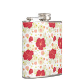 手描きのハイビスカスパターン フラスク (右)