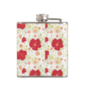 手描きのハイビスカスパターン フラスク (裏面)