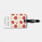 手描きのハイビスカスパターン ラゲッジタグ (裏面横)