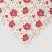 手描きのハイビスカスパターン 薄葉紙 (詳細)