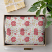 手描きのハイビスカスパターン 薄葉紙 (ギフト)