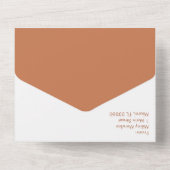 手描きのハイビスカス アースカラー オールインワン招待状 (裏面)