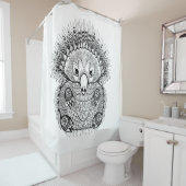 手描きのハリモグラの落書き シャワーカーテン (インサイチュ)